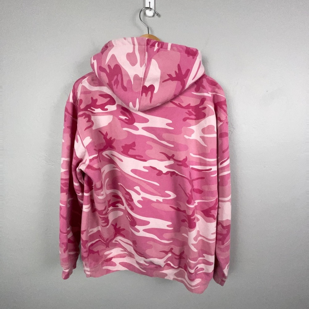 Salty Dawg Saloon Homer Spit Alaska Hoodie Women L Pink Camo Sweater Brewery AK - Picture 2 of 12